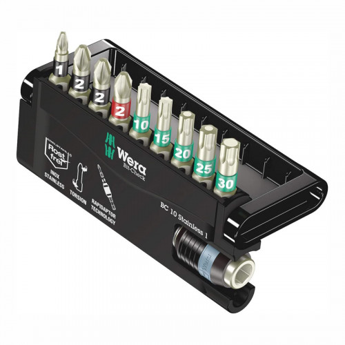 WERA 05071110001 BC10/9不锈钢扭转位点检查pH/PZ/TX 10件套件