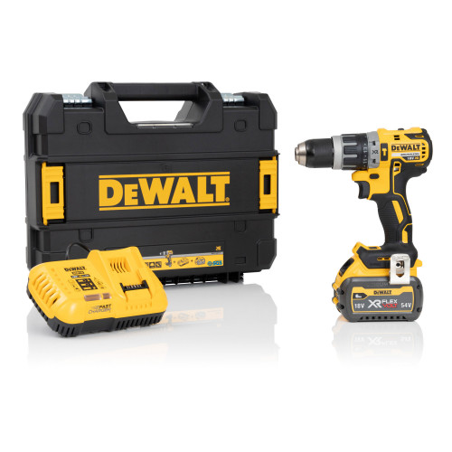 DeWalt DCD796T1T 18V XR无刷梳钻套件- 6Ah电池，充电器和机箱