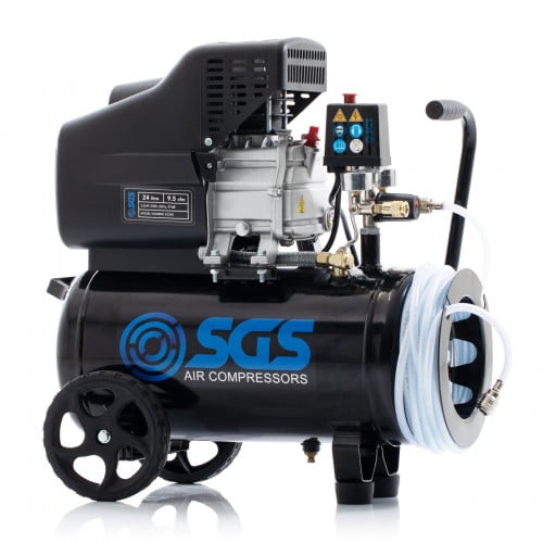 SGS 24升直接驱动空气压缩机带软管卷盘-9.5CFM 2.5HP 24L