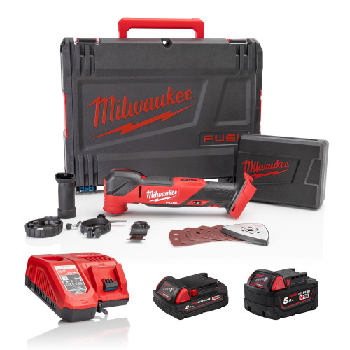 Milwaukee M18FMT-522X M18 FUEL™18V多工具包- 2Ah/5Ah电池，充电器和外壳