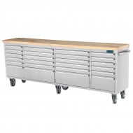 SGS 96英寸不锈钢24抽屉工作长凳工具箱柜