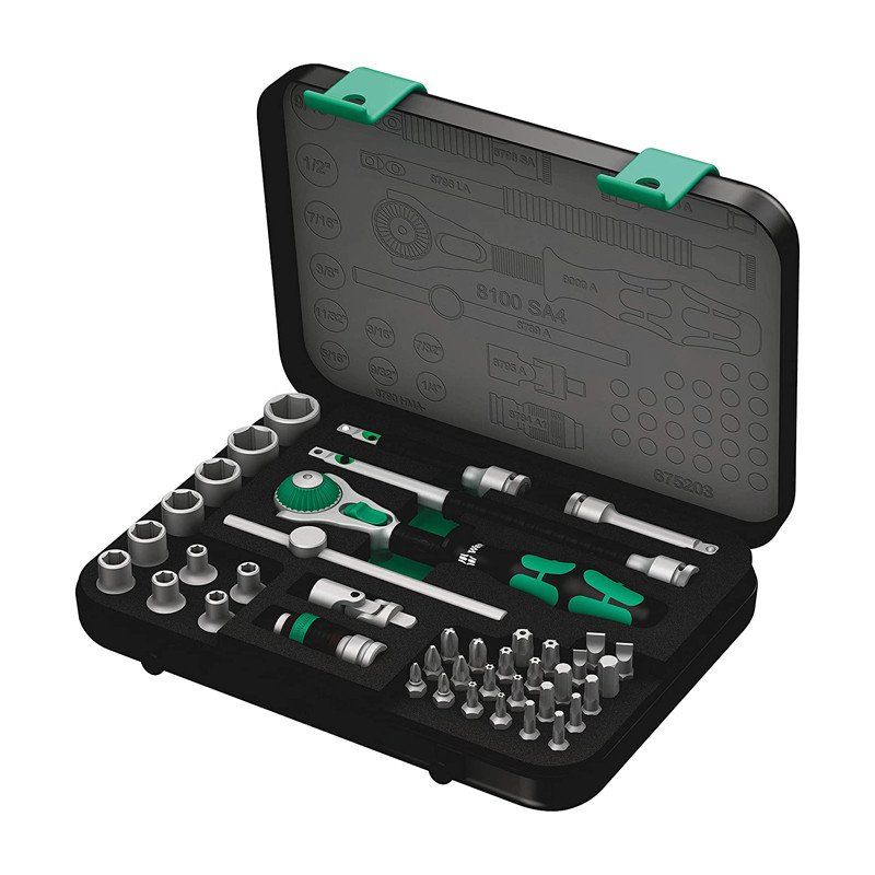 WERA 05003535001 ZYKLOP SA4插座套件1/4英寸驱动器（41件）