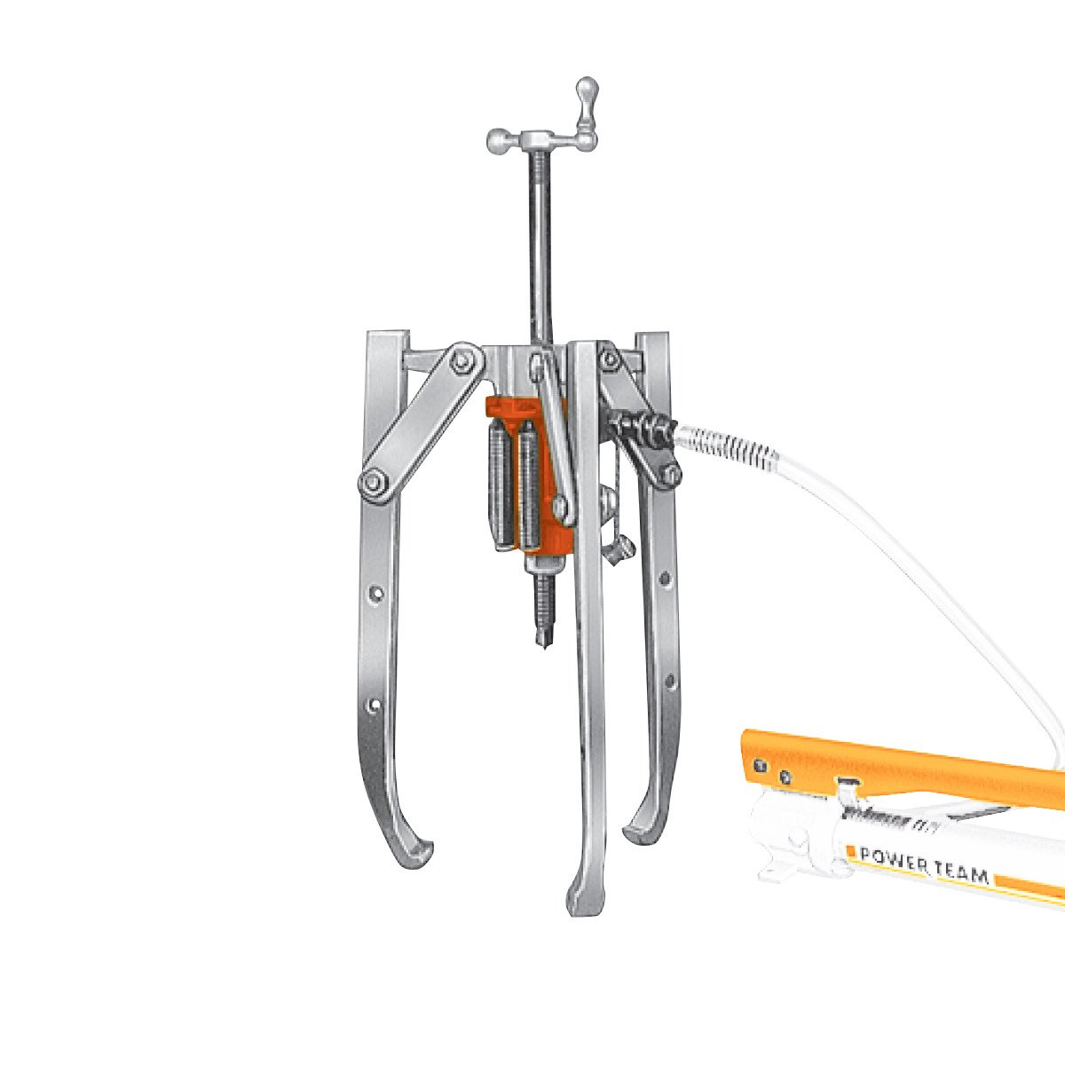 Power Team PH173R 17.5吨组合3尾液压拉杆套件 -  Puller＆Adlinder