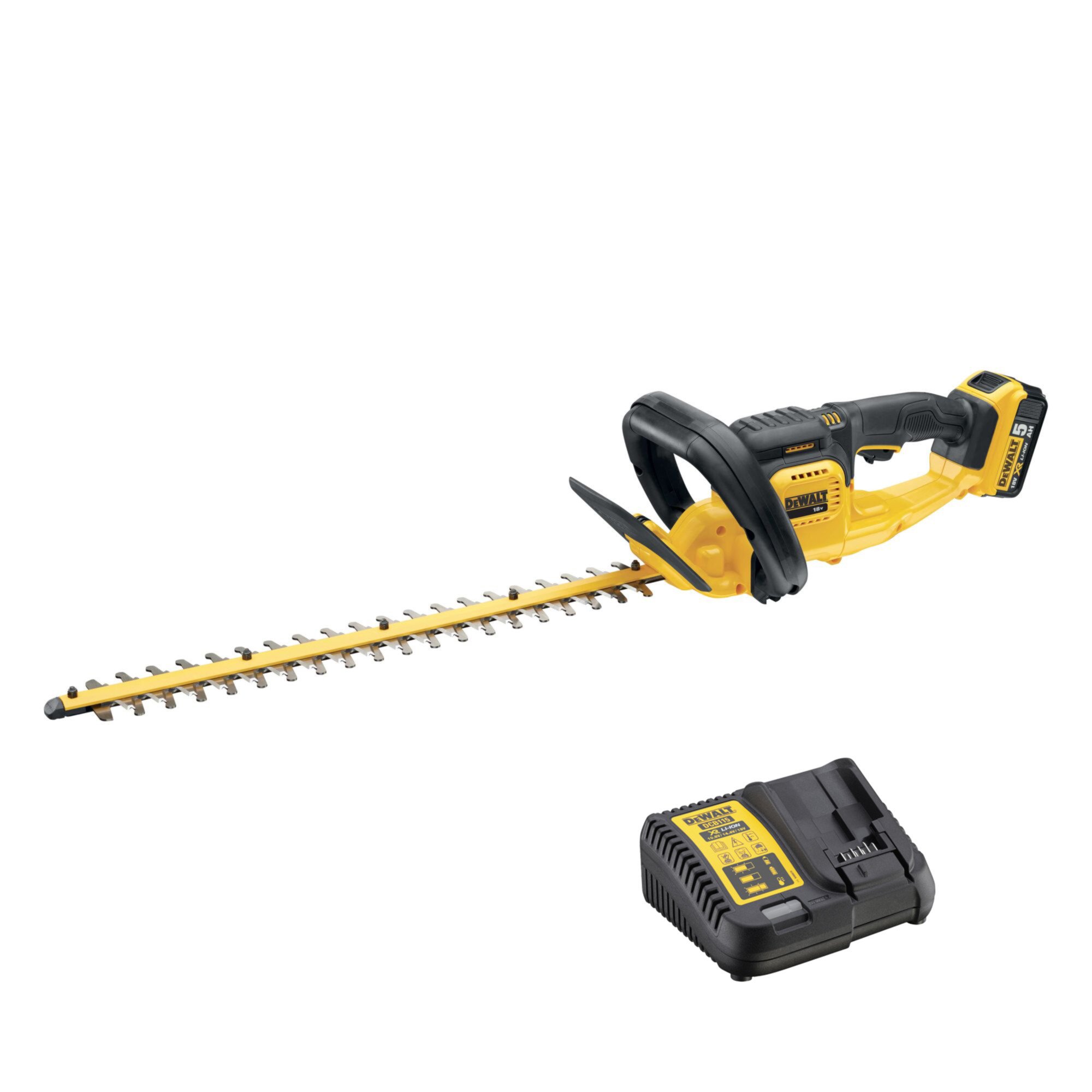 DEWALT DCM563P1 -GB 18V XR无绳树篱修剪器套件-5AH电池和充电器