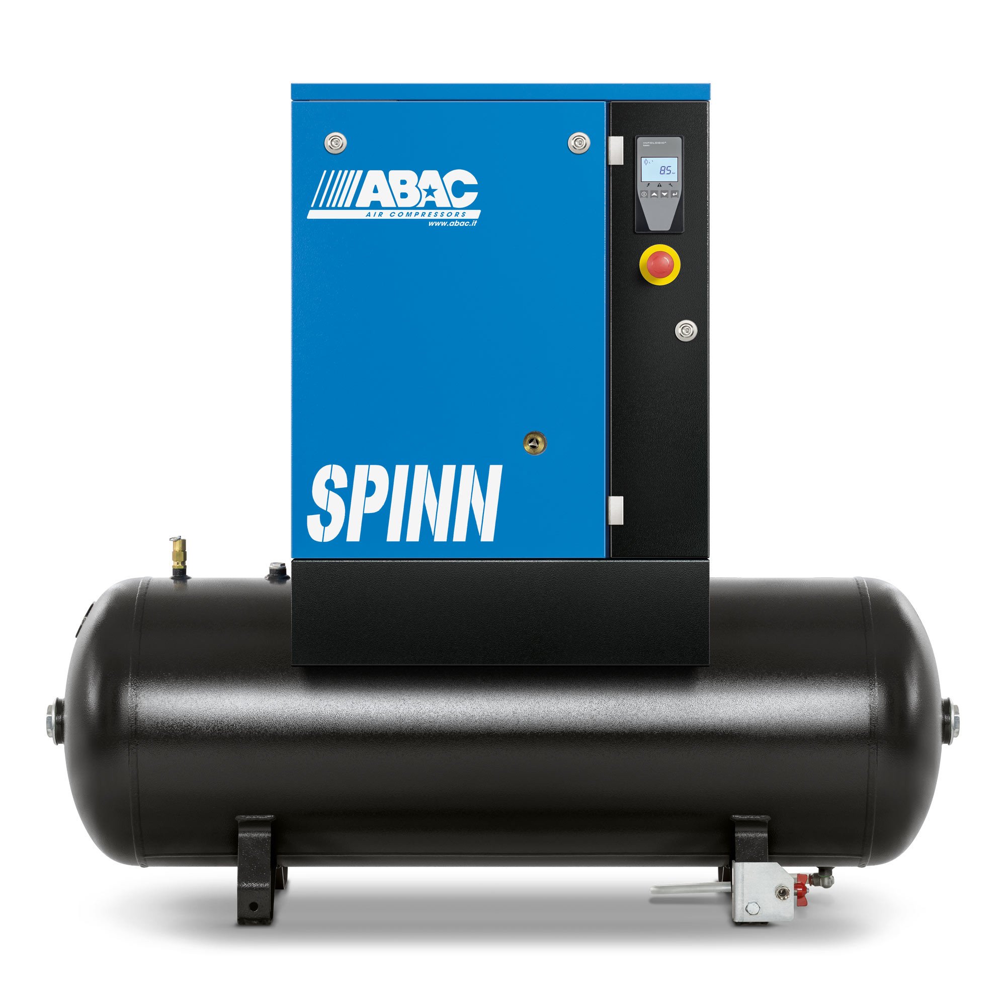 螺杆式空气压缩机- SPINN7 5 10 400/50 200 E CE接收器安装200L 34.7CFM 10Bar 10HP