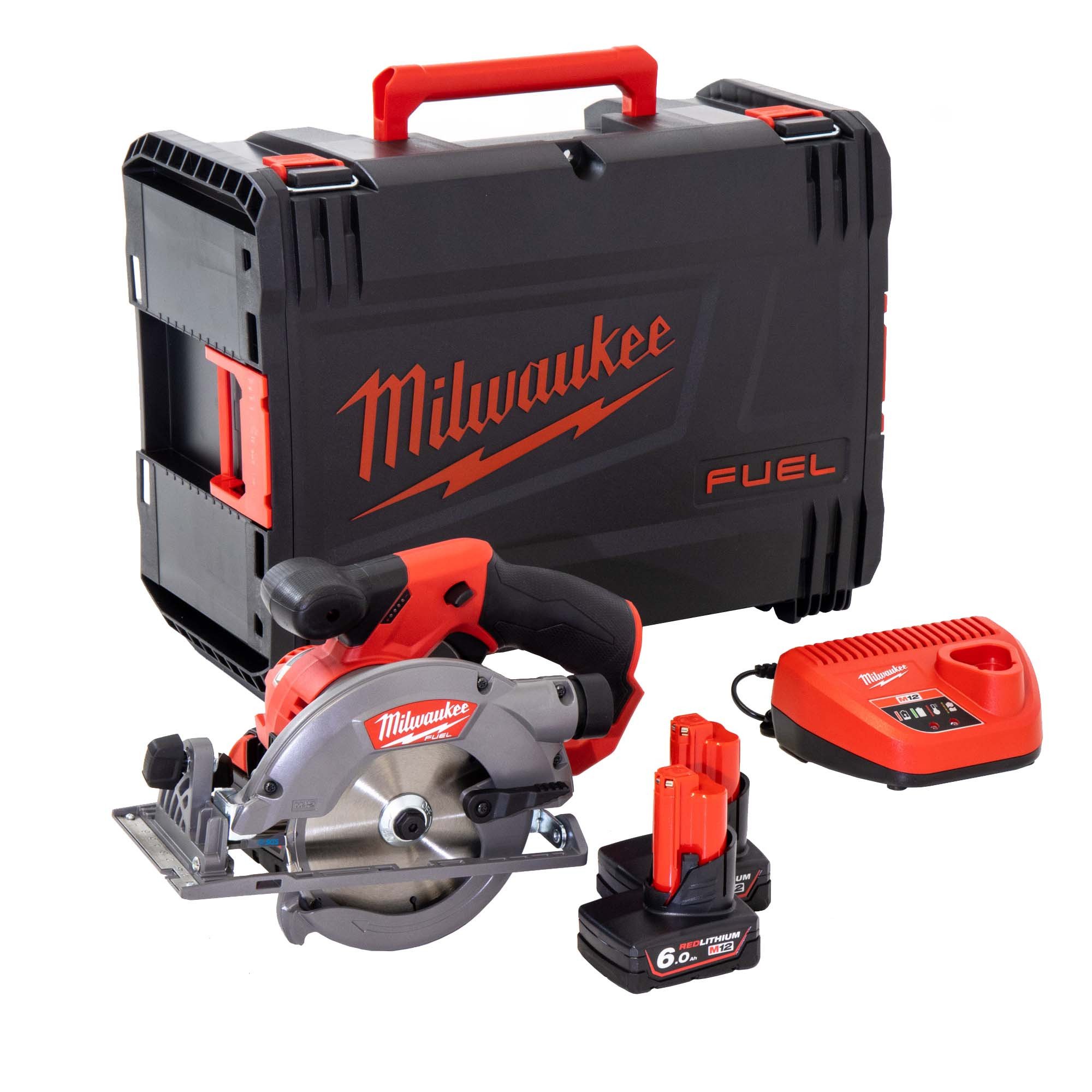 Milwaukee M12CCS44-602X M12 FUEL™12V 140mm圆锯套件- 2x 6Ah电池，充电器和外壳
