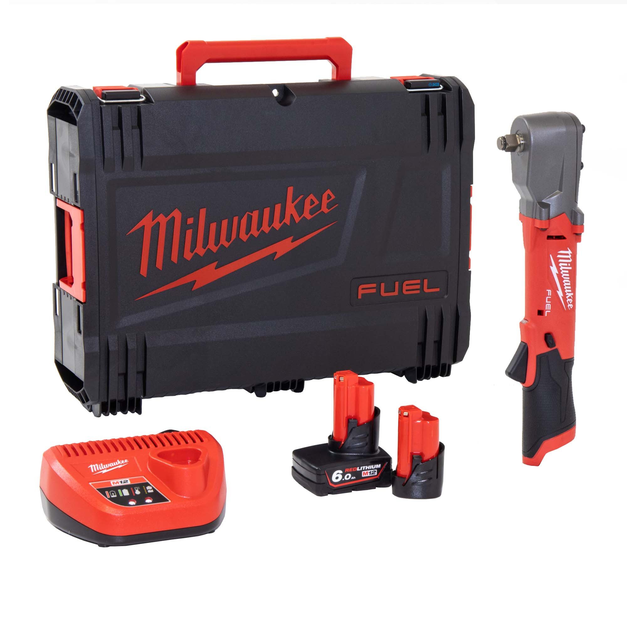 Milwaukee M12FRAIWF12-622X M18 FUEL™12V 1/2”300Nm角冲击扳手套件- 2Ah/6Ah电池，充电器和外壳