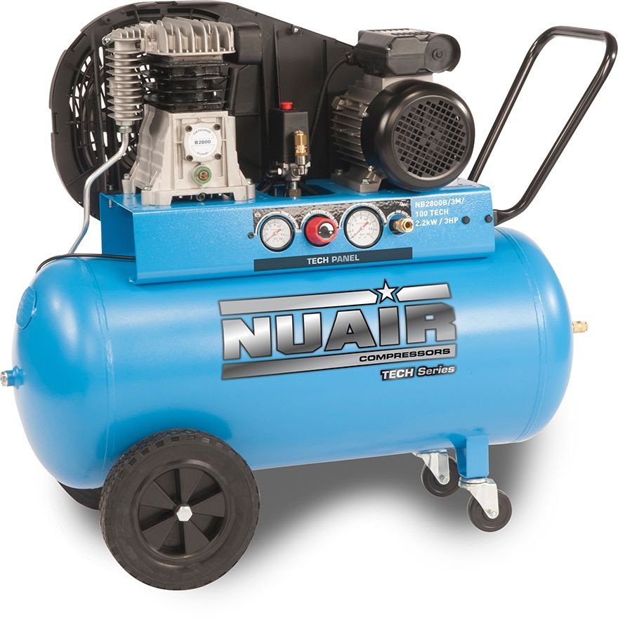 Nuair 100升专业皮带驱动空气压缩机- 12.5 CFM 3马力