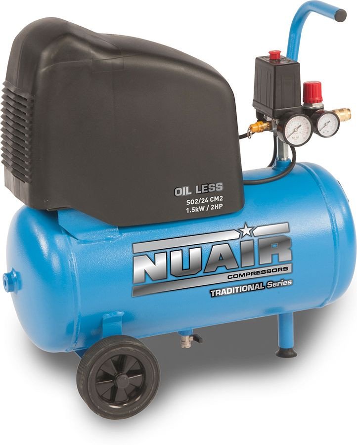 Nuair 24升缺油直接驱动空气压缩机- 8.1 CFM 2惠普