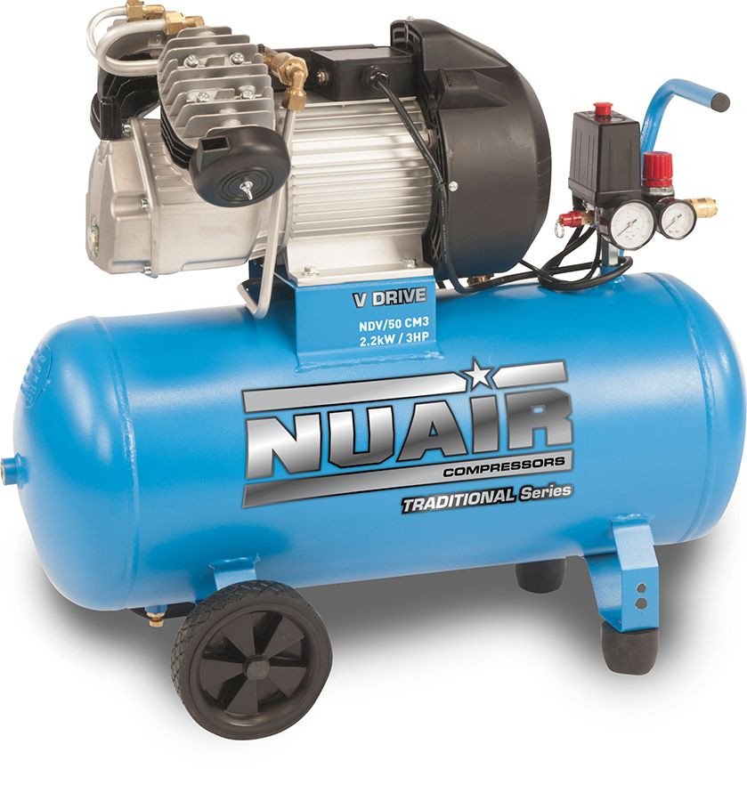 Nuair 50升润滑直接驱动空气压缩机- 12.6 CFM 3 HP