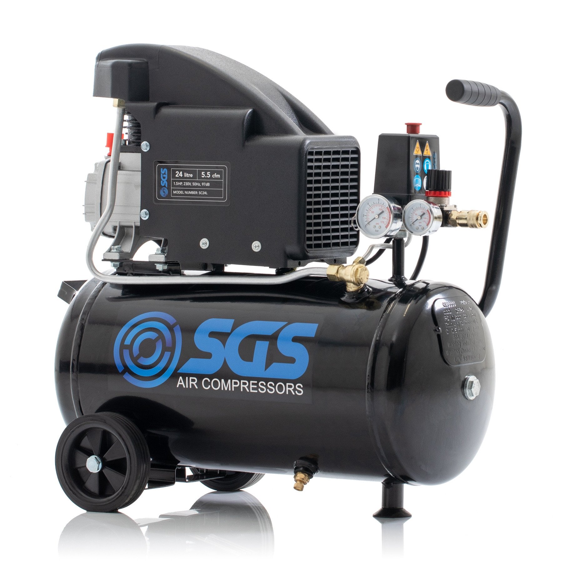 SGS 24升直接驱动空气压缩机- 5.5 CFM, 1.5 HP