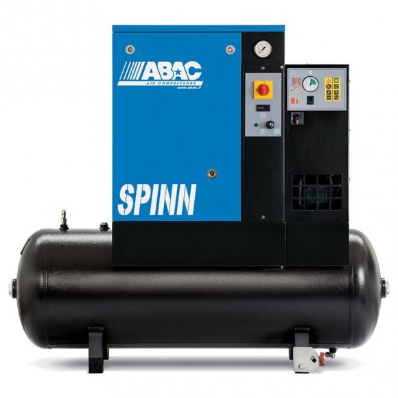 ABAC Spinn.e 2.210 200 V230 / 1带烘干机的旋转螺杆空气压缩机10 BAR / 145 PSI  -  DOL开始
